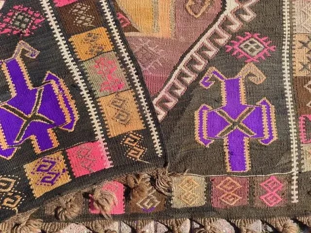 Vintage Turkish Kilim Rug -- 5' x 14'7" - 7