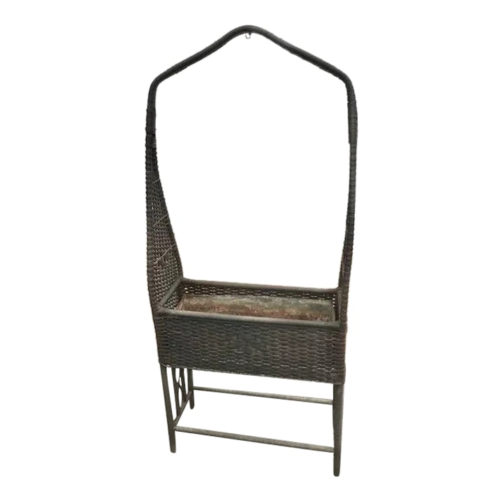 Vintage Wicker Planter With Hook for a Hanging Birdcage or Hanging Plant: This style vintage wicker planter were always really hard to find. I've owned hundreds and hundreds of the typical planter but only a handful with the high arch where when these planters were used