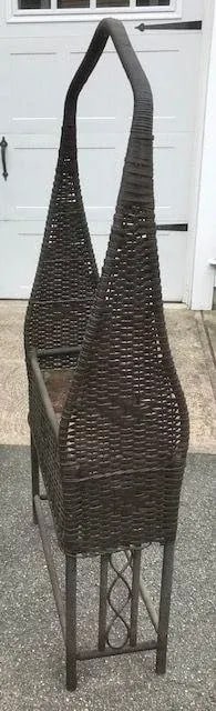 Vintage Wicker Planter With Hook for a Hanging Birdcage or Hanging Plant - 2