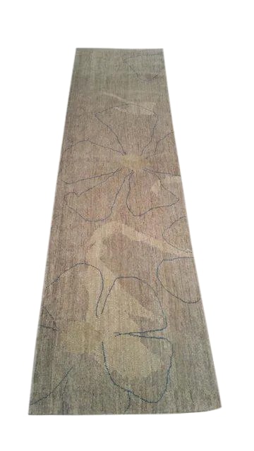 Modern 8 Ft. Contemporary Design Handmade Knotted Runner Rug - 2x8: Modern design handmade knotted rug. It is a modern rug made of fine wool in beautiful colors of gray, blue. Excellent condition. ID Number: Condition: Imperfections: No Imperfections Condition Notes: