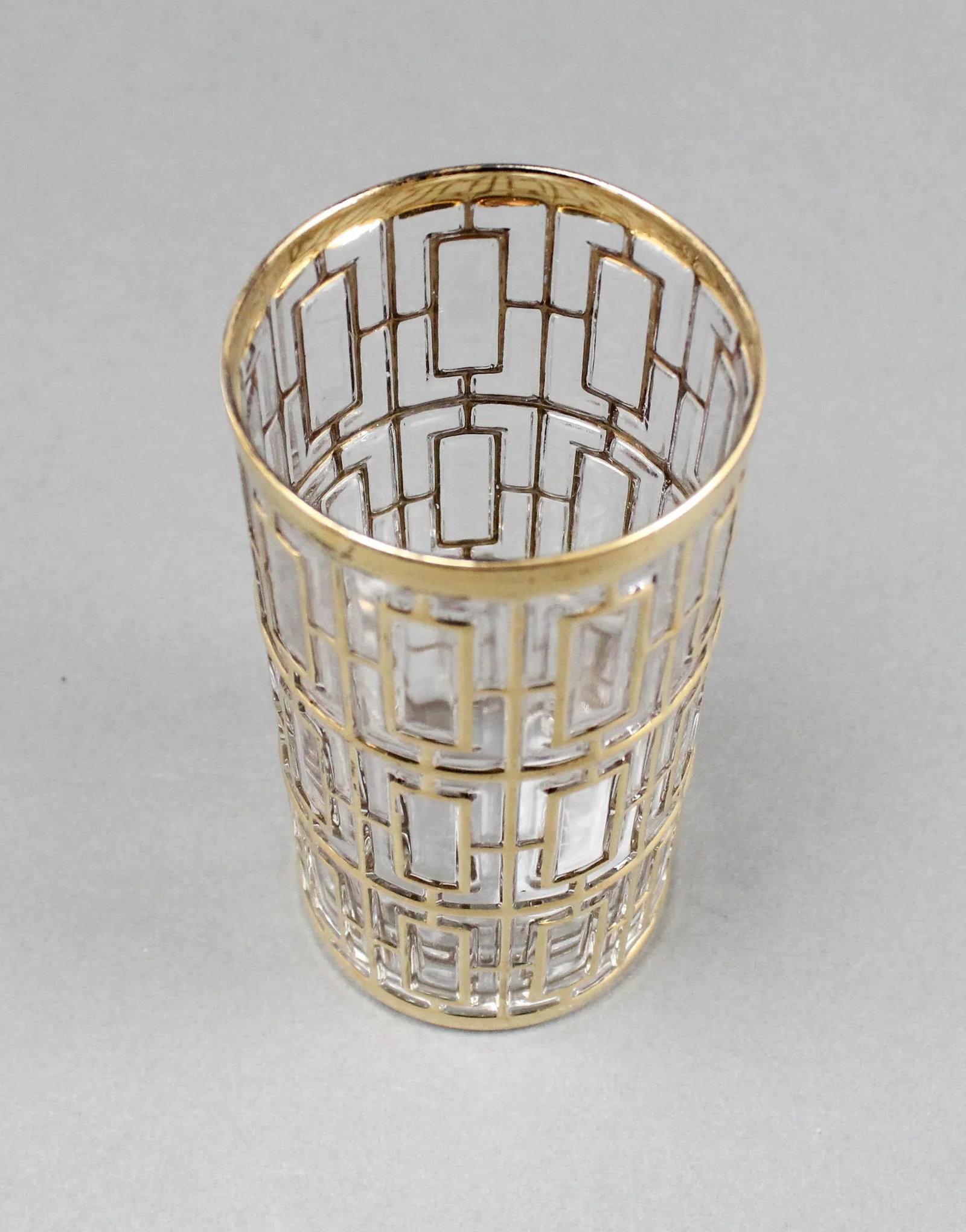Vintage Imperial Glass Shoji Trellis 22k Gold Highball Glasses Tumblers- Set of 4 - 4