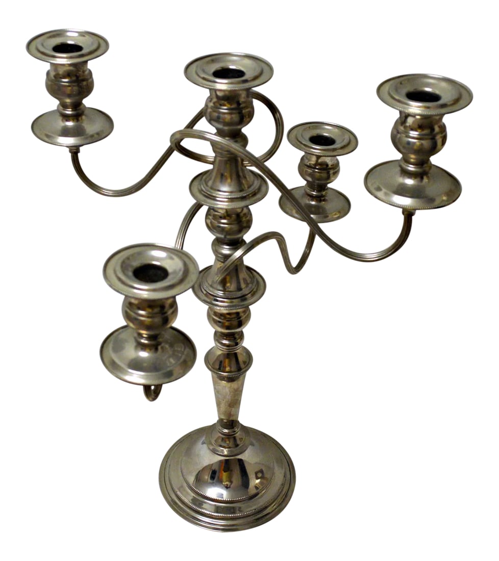 Game of Thrones Style Silver Plated British Candelabra: This is a beautiful large vintage silver-plate candelabra - perfect for a centerpiece and lovely wedding keepsake. It is the swivel twisted arm style - kind of a retro-elegant shabby chic feel.