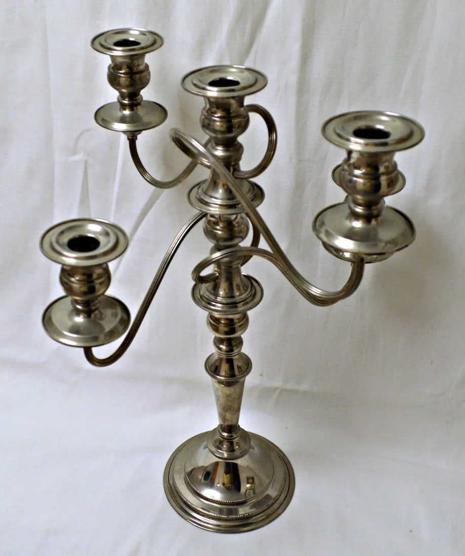 Game of Thrones Style Silver Plated British Candelabra - 3