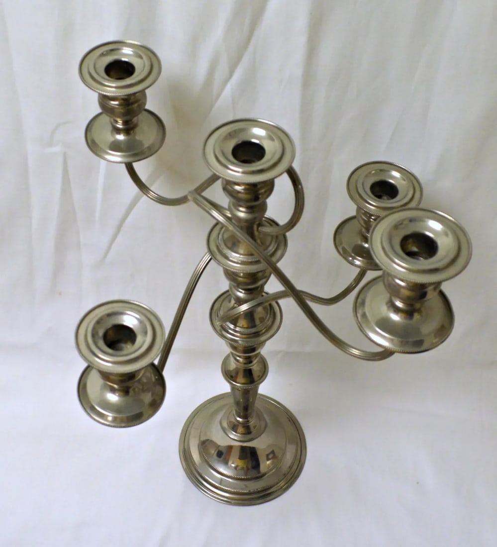 Game of Thrones Style Silver Plated British Candelabra - 4
