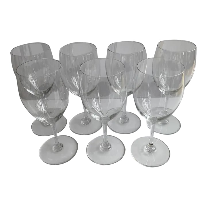 Vintage Baccarat Haut Brion Saint Emilion Crystal Water Goblets Or Wine Glasses- Set of 7 (1 of 6)