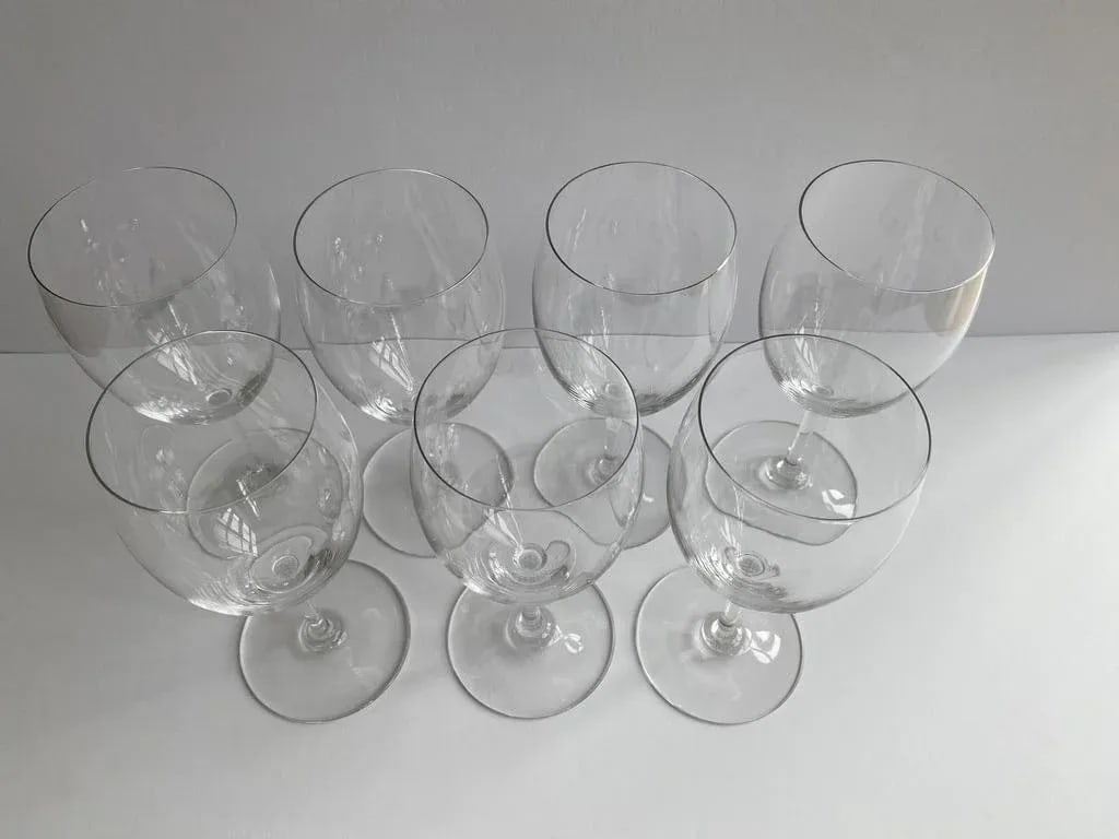 Vintage Baccarat Haut Brion Saint Emilion Crystal Water Goblets Or Wine Glasses- Set of 7 - 2