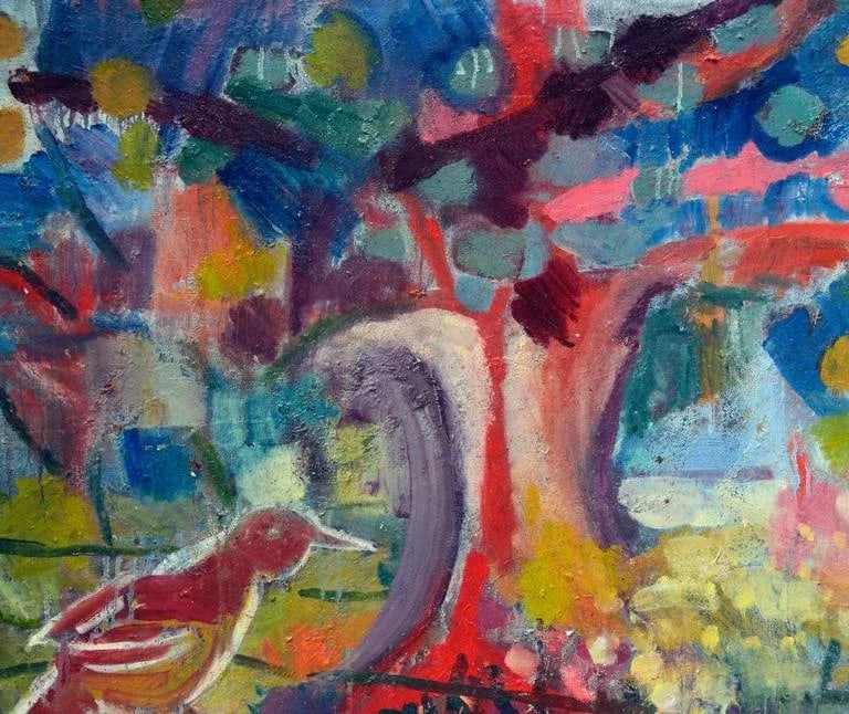 2000s "Empty Nest" Abstract Expressionist Oil Painting - 5
