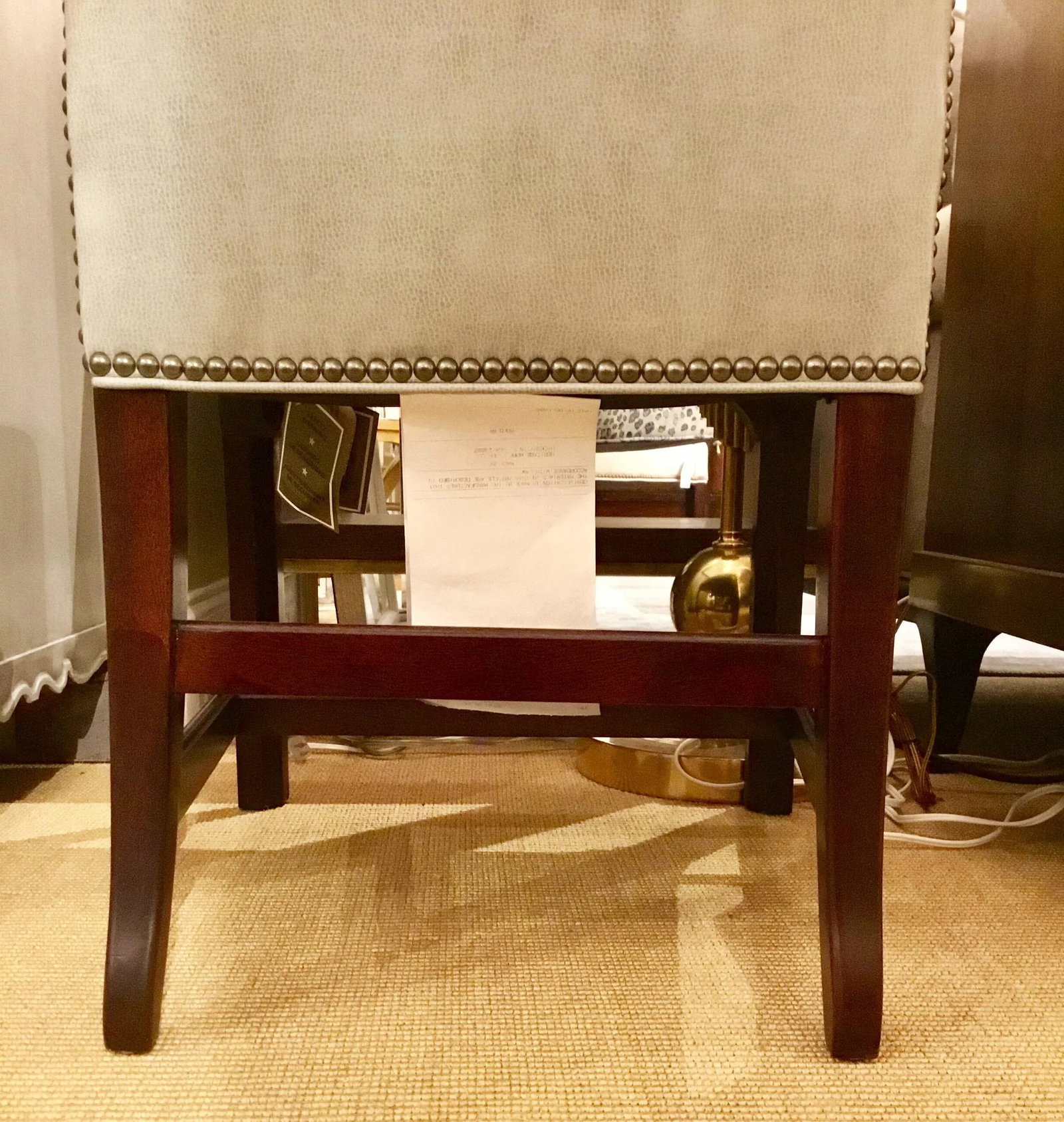 Hickory Chair Transitional Soft Gray Leather and Beige Linen Side Chair - 5