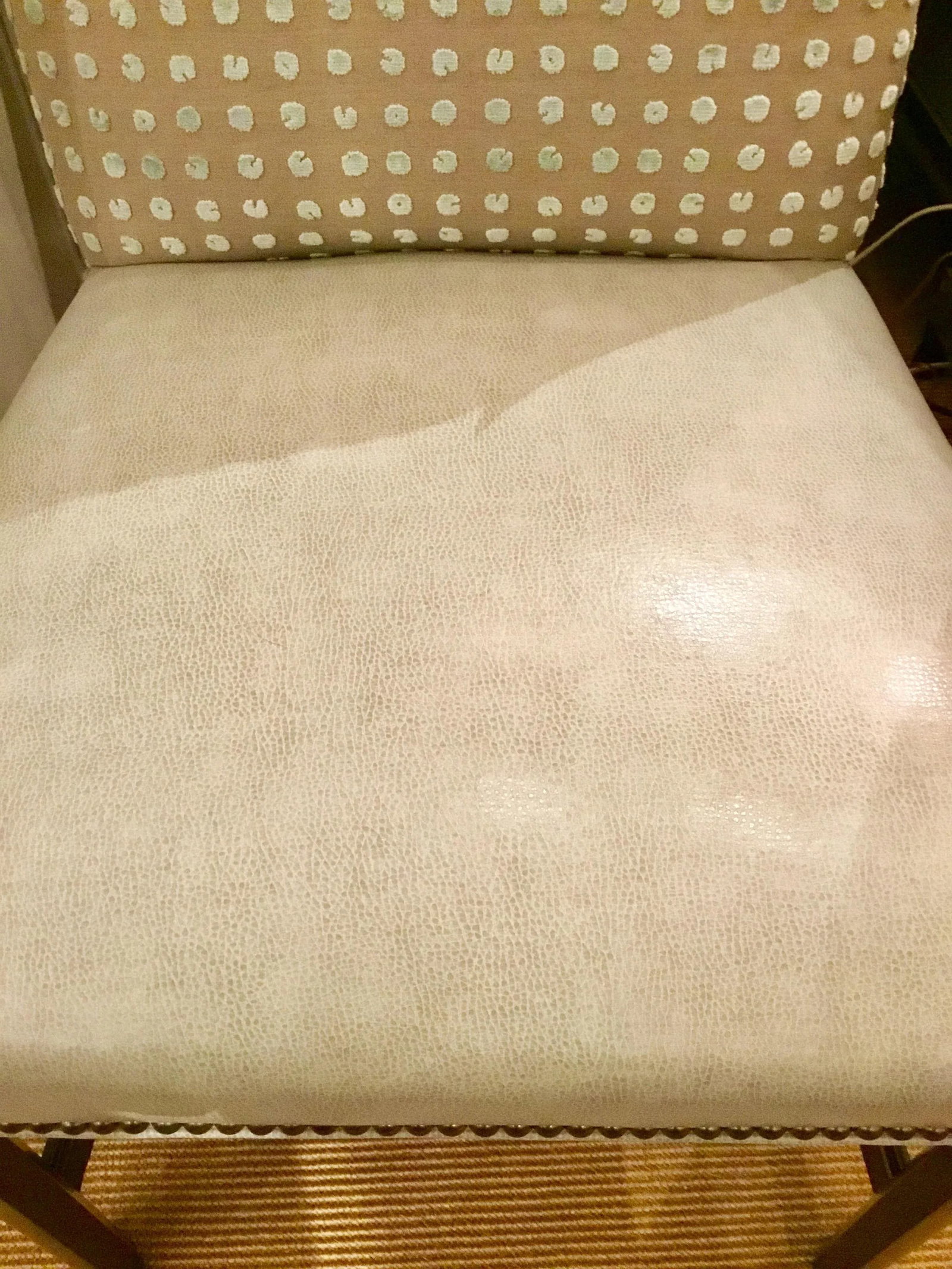 Hickory Chair Transitional Soft Gray Leather and Beige Linen Side Chair - 7