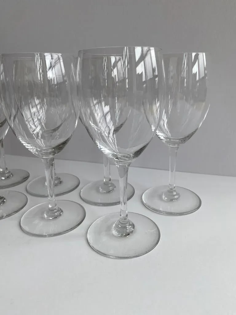 Mid 20th Century Baccarat Haut Brion Saint Emilion Crystal Water Goblets Or Wine Glasses- Set of 7 - 2