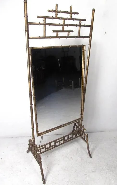 Bamboo Style Full Length Dressing Mirror - 2