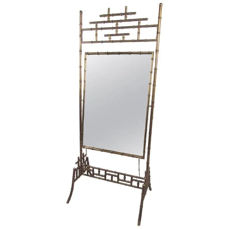 Bamboo Style Full Length Dressing Mirror - 8