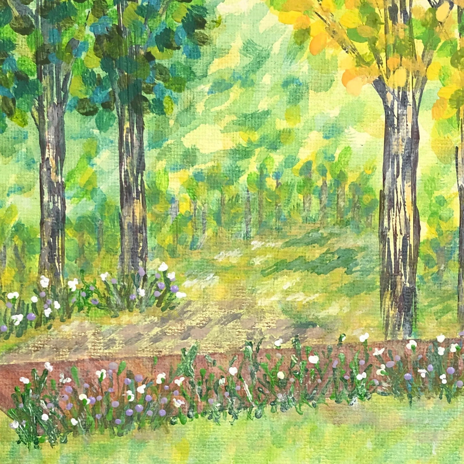 "Garden Green" Contemporary Impressionist Style Painting by Deb Bossert - 2