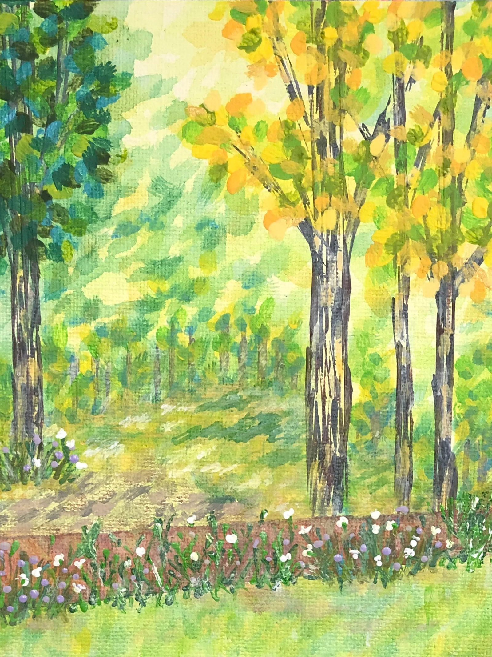 "Garden Green" Contemporary Impressionist Style Painting by Deb Bossert - 3