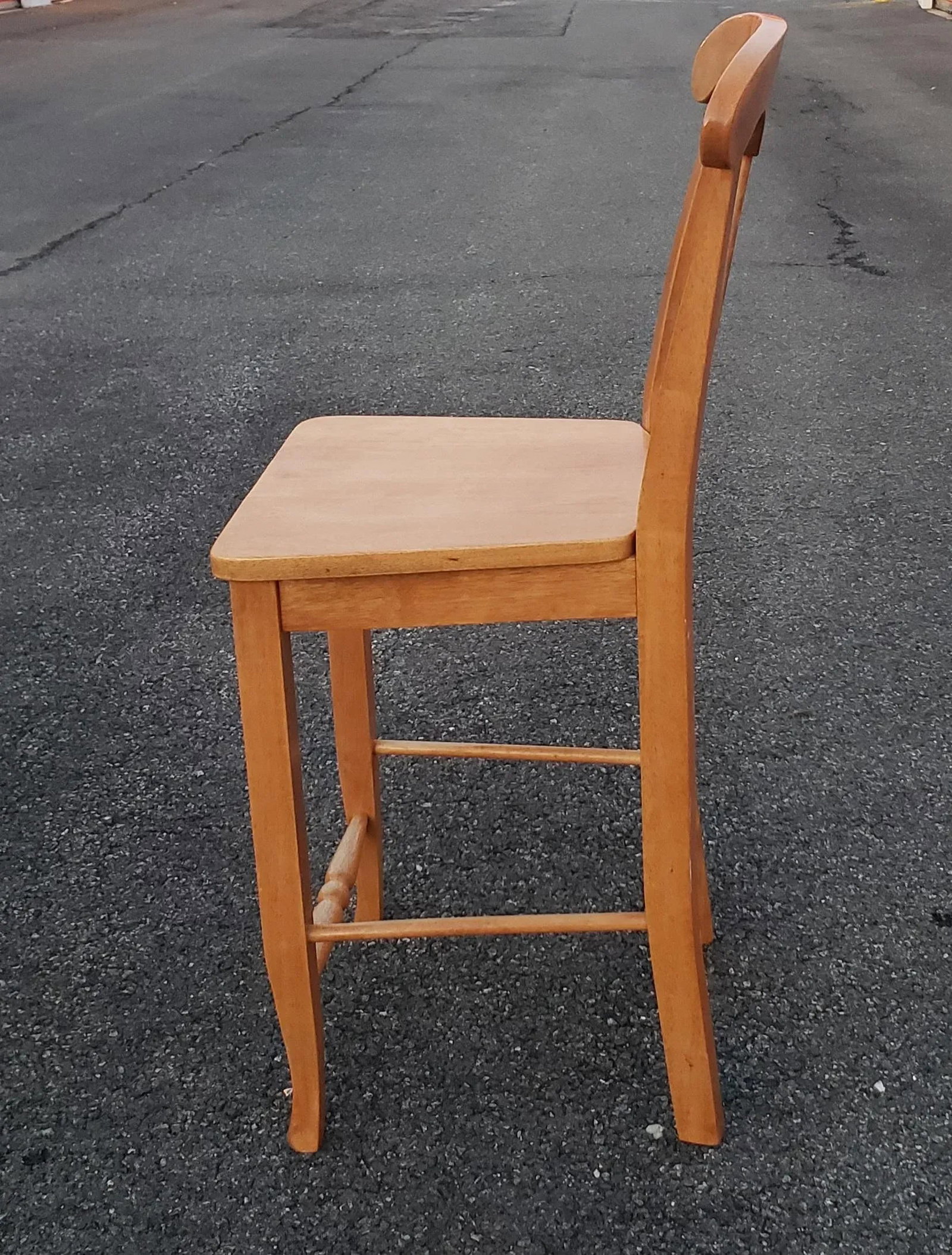 Late 20th Century Pair of Vintage Pottery Barn Napoleon Style Fruitwood Counter Stools / Chairs - 4