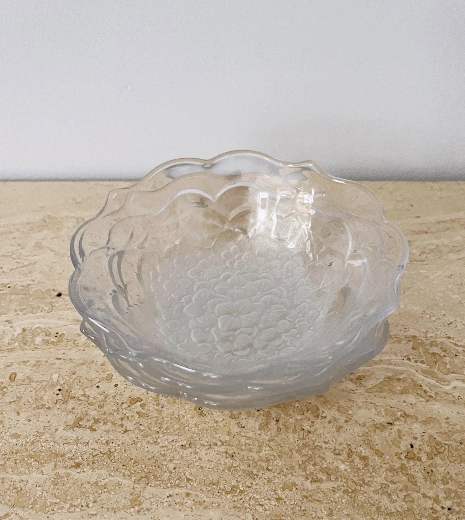 Vintage Mid-Century Modern Small Glass Floral Motif Bowls - Set of 3 - 6