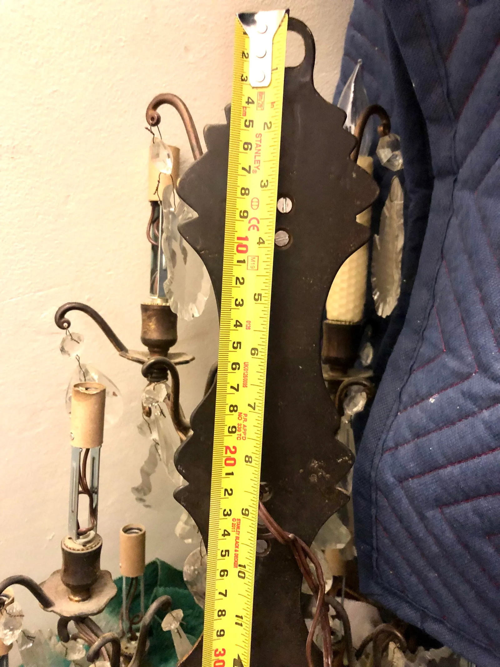 Large 9 Light Crystal Sconces - a Pair - 4