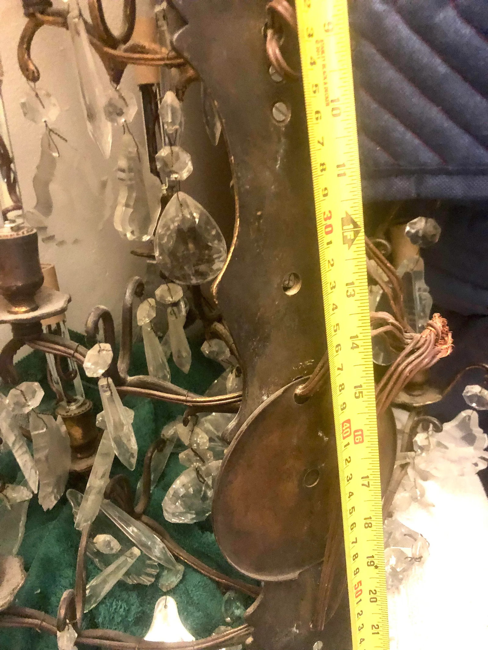 Large 9 Light Crystal Sconces - a Pair - 5