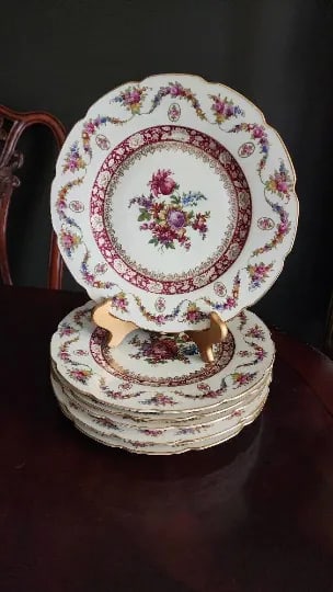 Schumann Dresden Dinnerware Fine Dinner Plates Set of 6 - 10