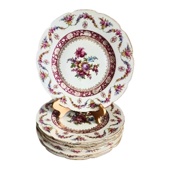 Schumann Dresden Dinnerware Fine Dinner Plates Set of 6 (1 of 12)