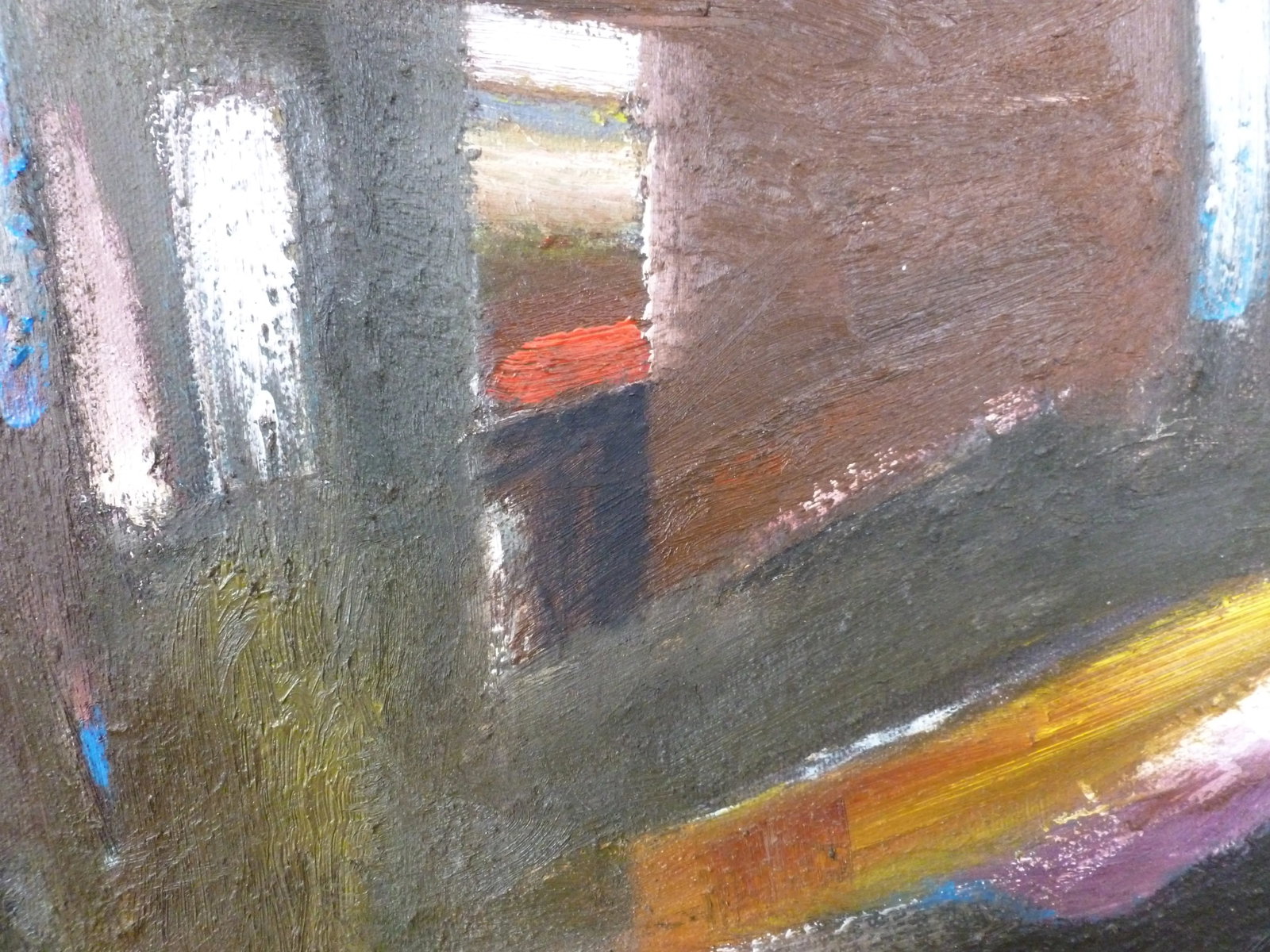 "Moon Over Los Angeles" Abstract Oil and Acrylic Cityscape Painting by Scott Spencer - 2