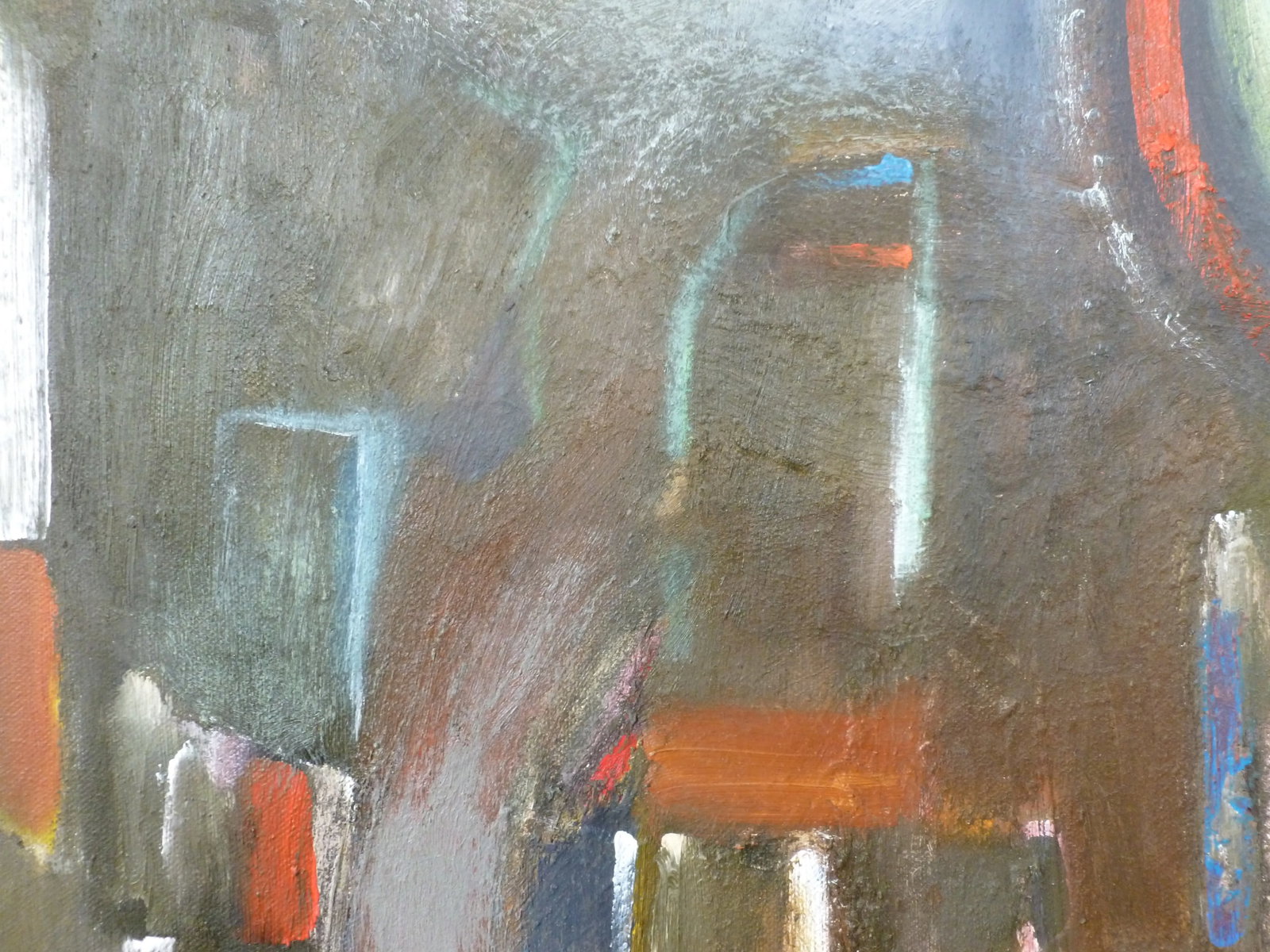 "Moon Over Los Angeles" Abstract Oil and Acrylic Cityscape Painting by Scott Spencer - 3