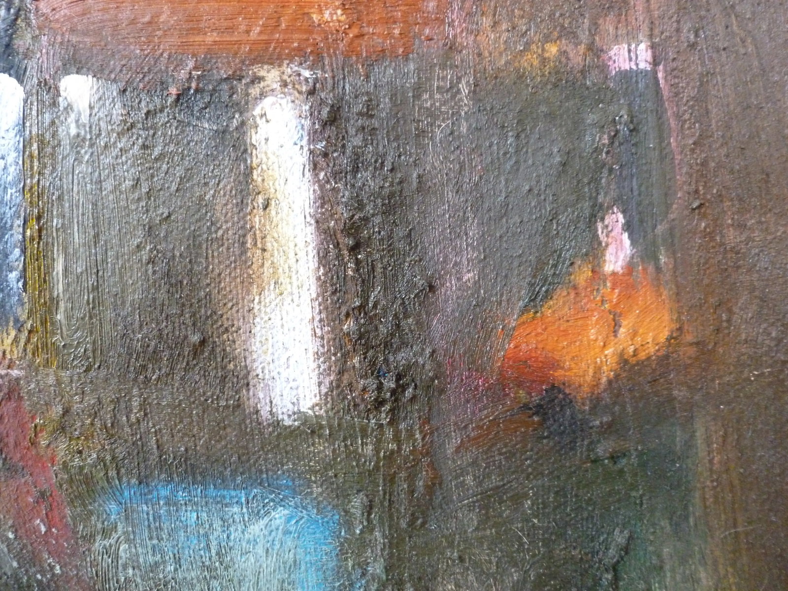 "Moon Over Los Angeles" Abstract Oil and Acrylic Cityscape Painting by Scott Spencer - 5