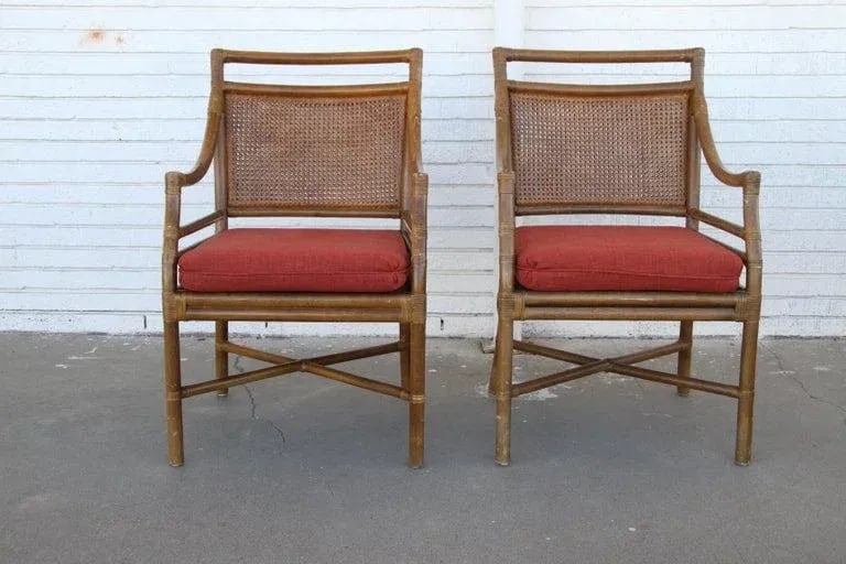 Mid 20th Century McGuire Style Mid-Century Cane Bamboo Dining Chairs - Set of 4 - 11