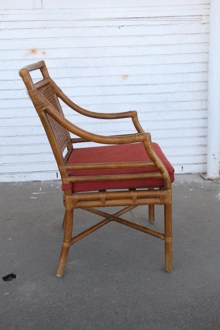 Mid 20th Century McGuire Style Mid-Century Cane Bamboo Dining Chairs - Set of 4 - 3