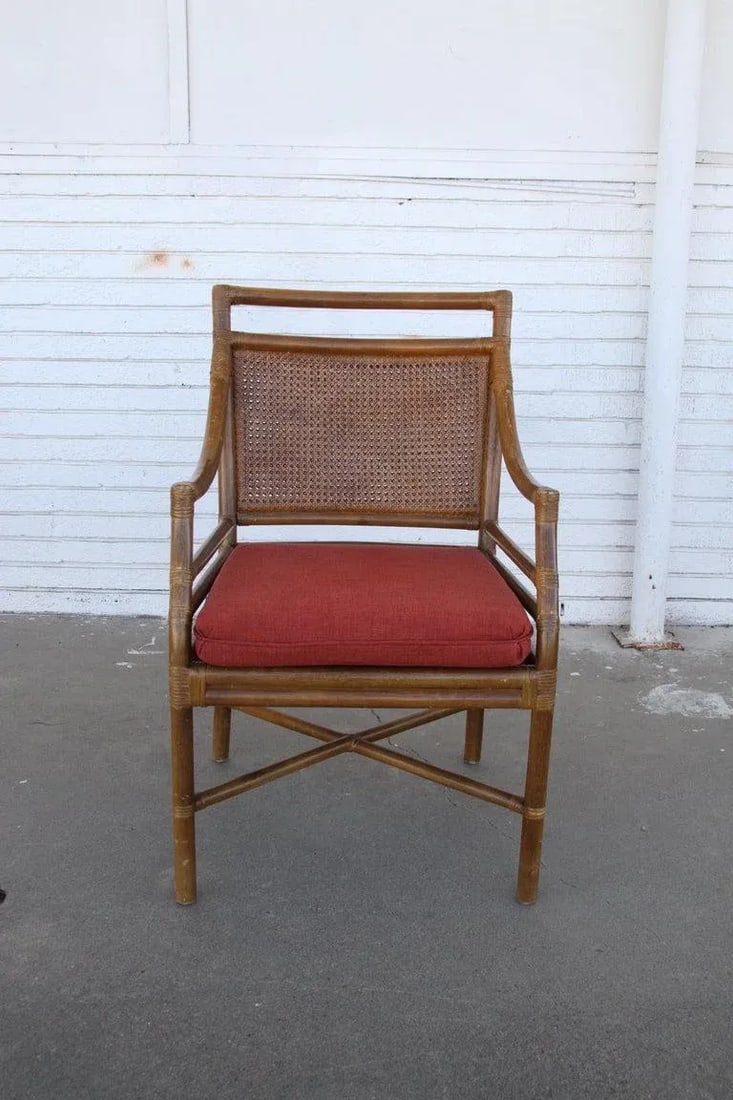 Mid 20th Century McGuire Style Mid-Century Cane Bamboo Dining Chairs - Set of 4 - 5
