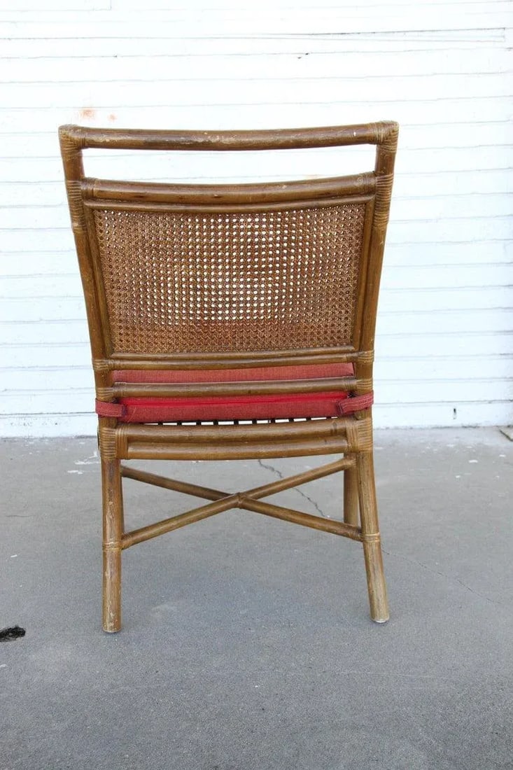 Mid 20th Century McGuire Style Mid-Century Cane Bamboo Dining Chairs - Set of 4 - 7