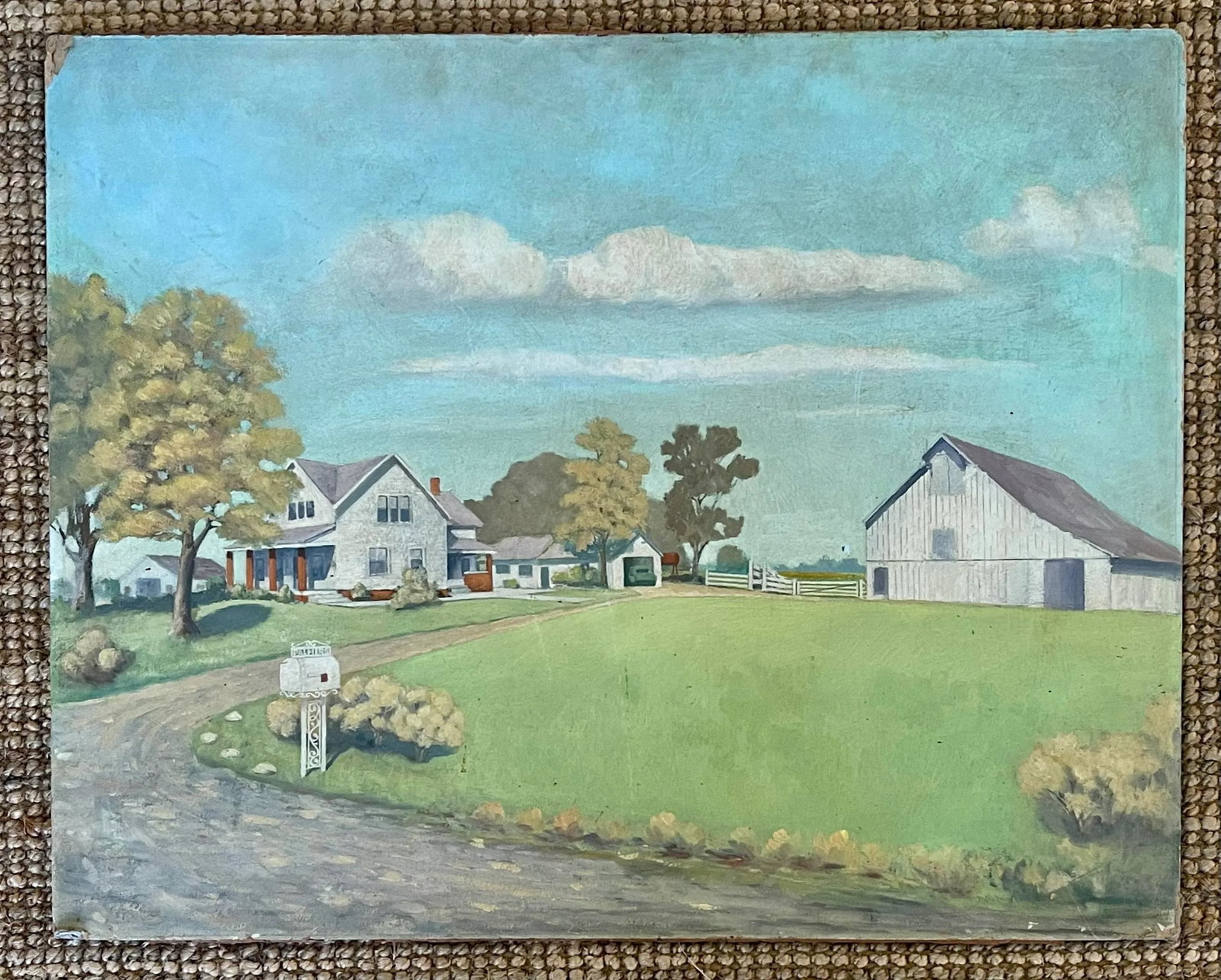 Vintage Americana Pastoral Countryside Painting - 2