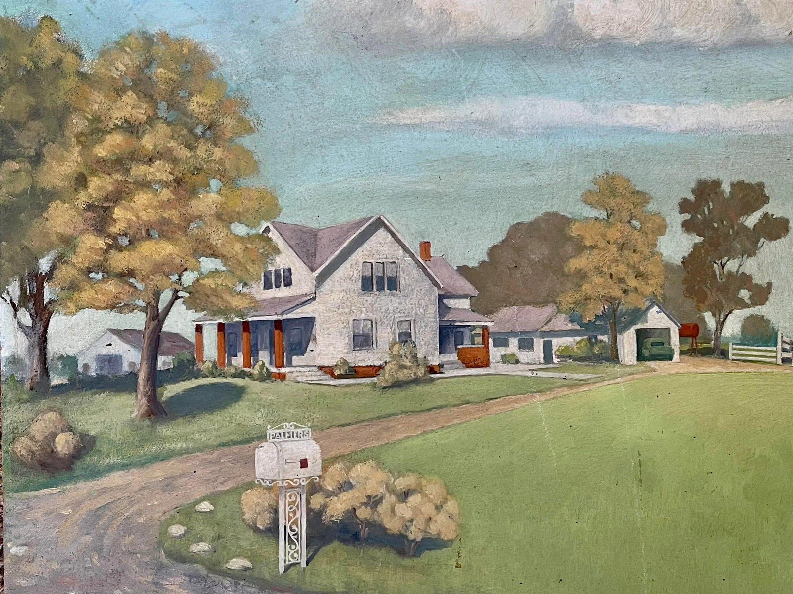 Vintage Americana Pastoral Countryside Painting - 7