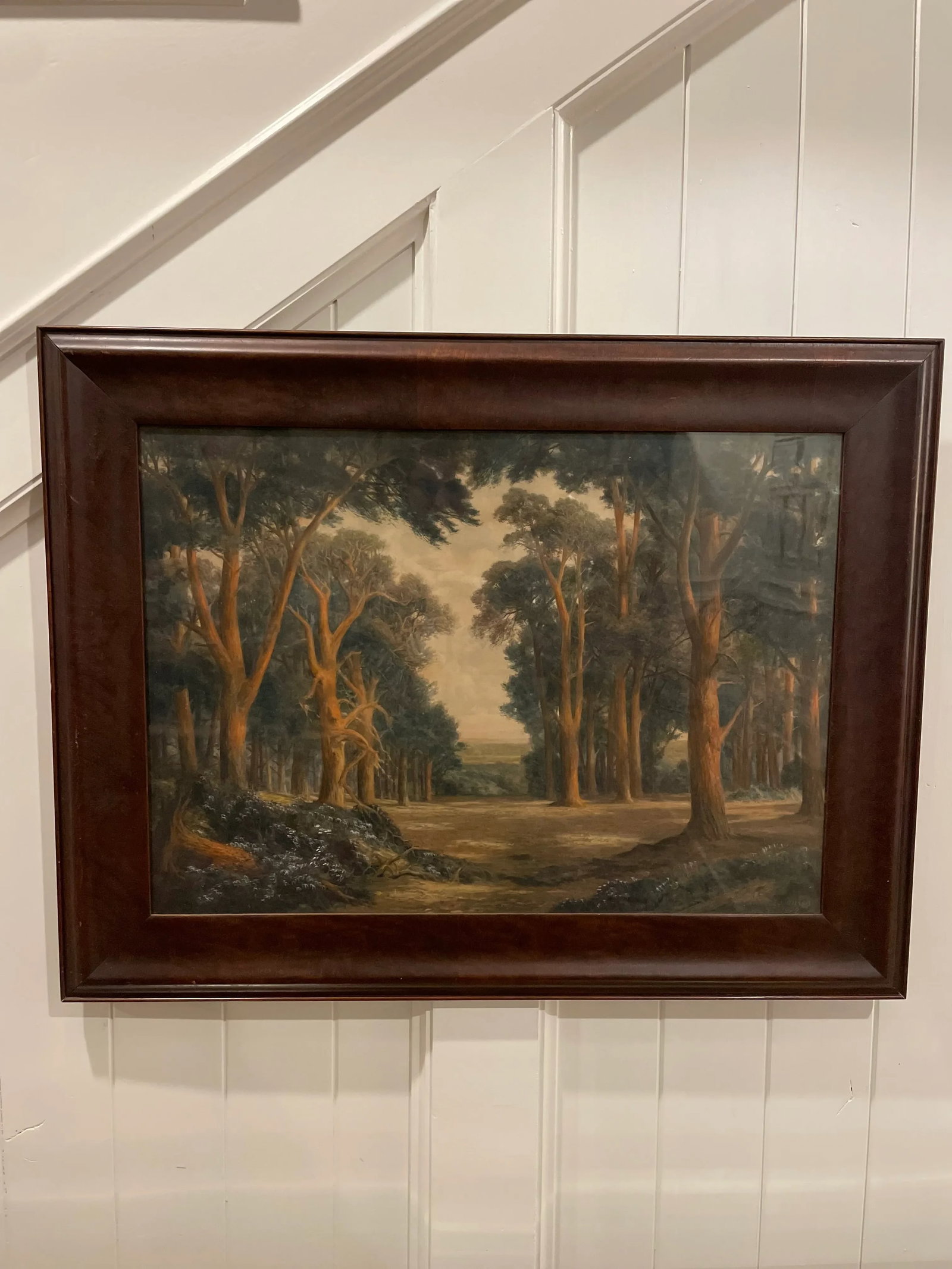 1909 Antique European Realist Landscape Pastel Oil Painting by Charles Edward Johnson Signed and Dat - 11
