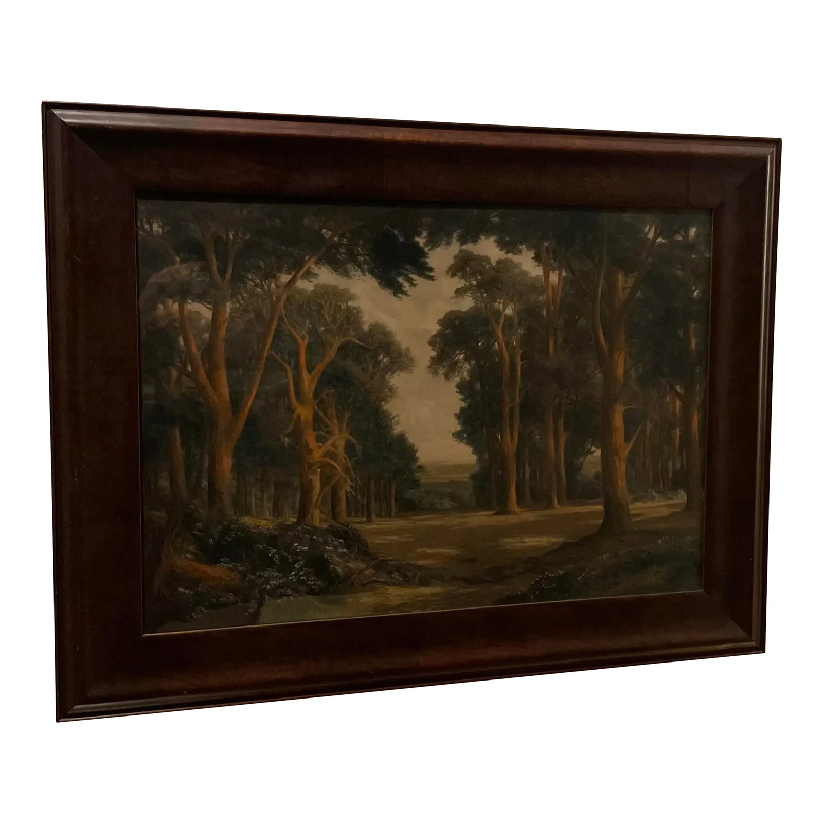 1909 Antique European Realist Landscape Pastel Oil Painting by Charles Edward Johnson Signed and Dat: Spectacular antique pastel oil painting of the English countryside and by British Realist painter Charles Edward Johnson. Signed and dated lower right - 1909. Presented in a gorgeous antique wood fram