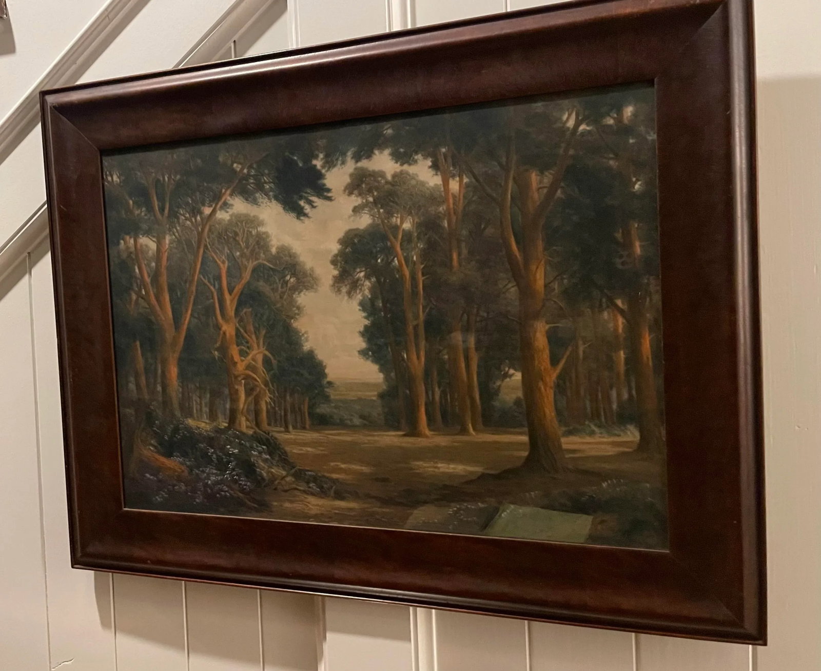 1909 Antique European Realist Landscape Pastel Oil Painting by Charles Edward Johnson Signed and Dat - 8