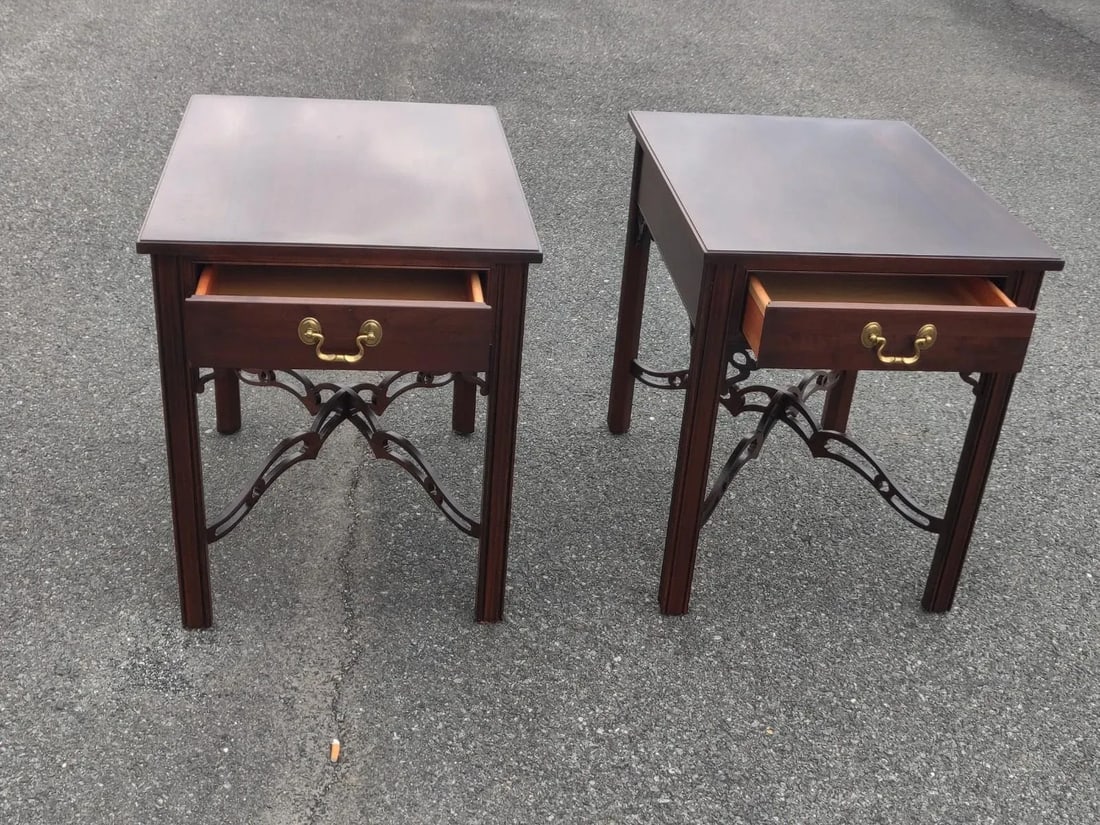 Ethan Allen Mid 20th Century Vintage Mid-Century Modern Side Tables - a Pair - 11