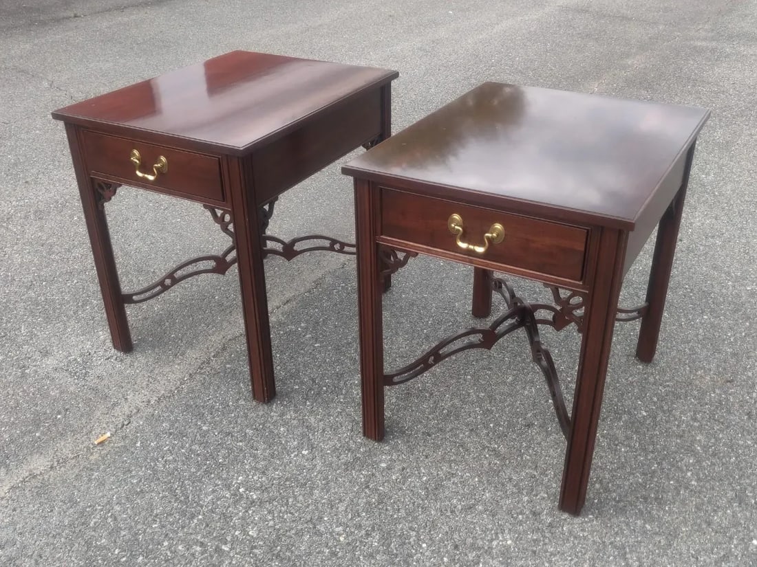 Ethan Allen Mid 20th Century Vintage Mid-Century Modern Side Tables - a Pair - 13