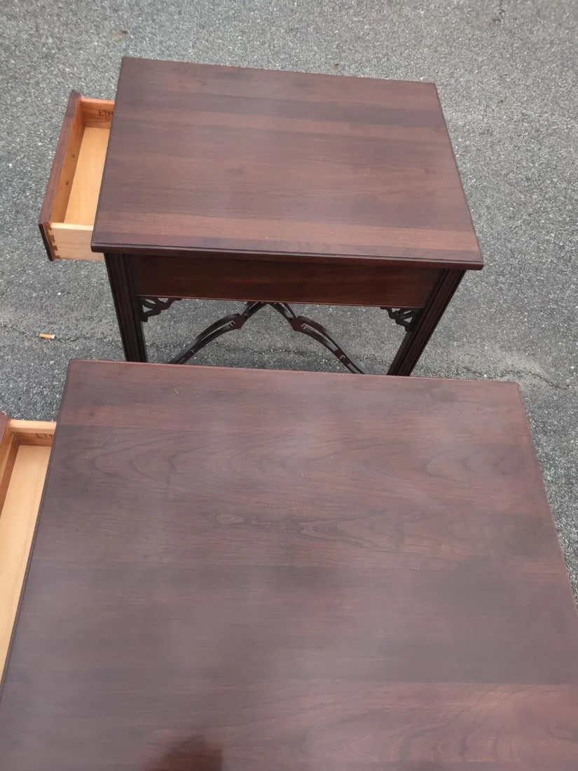 Ethan Allen Mid 20th Century Vintage Mid-Century Modern Side Tables - a Pair - 9