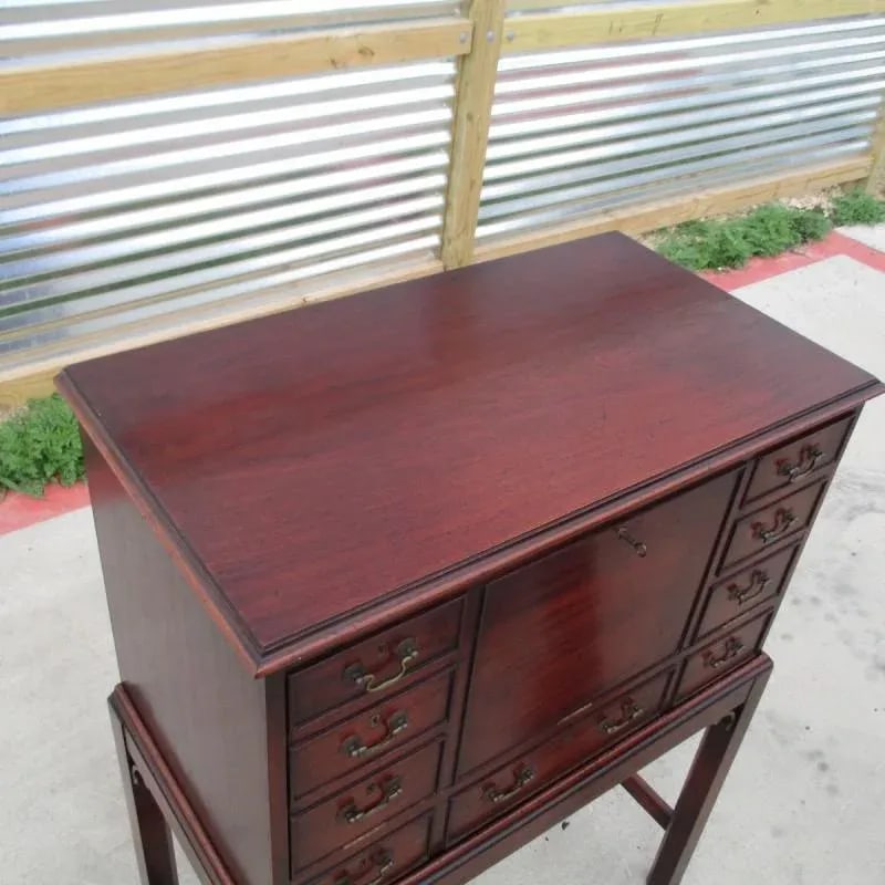 English Antique Drop Front Writing Desk - 7