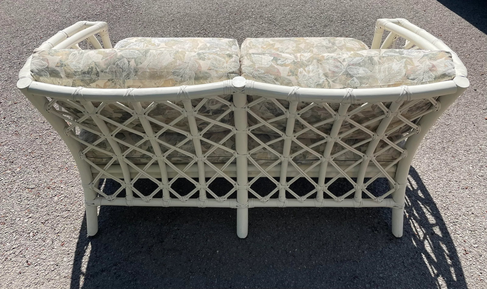 Vintage Rattan Couch Ficks Reed Patio Furniture Rattan White Vintage Ficks Reed Sofa Palm Beach Furn - 10