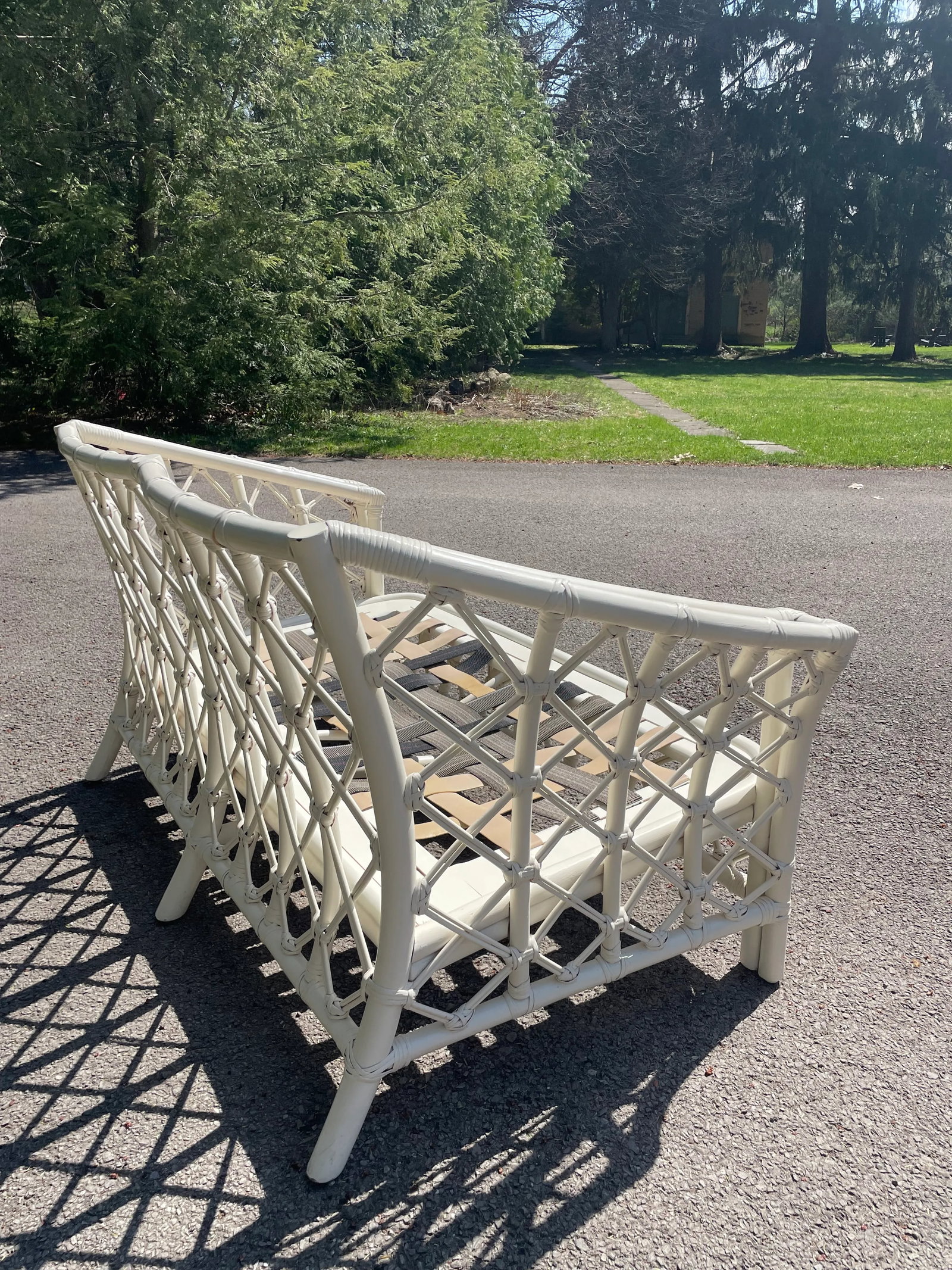 Vintage Rattan Couch Ficks Reed Patio Furniture Rattan White Vintage Ficks Reed Sofa Palm Beach Furn - 12