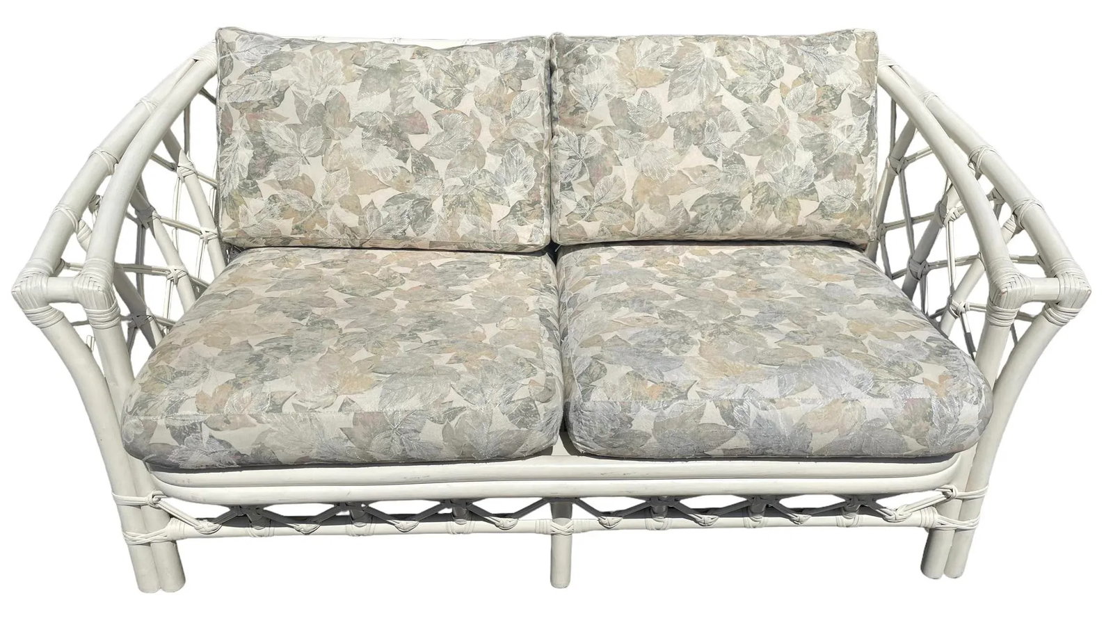 Vintage Rattan Couch Ficks Reed Patio Furniture Rattan White Vintage Ficks Reed Sofa Palm Beach Furn - 13