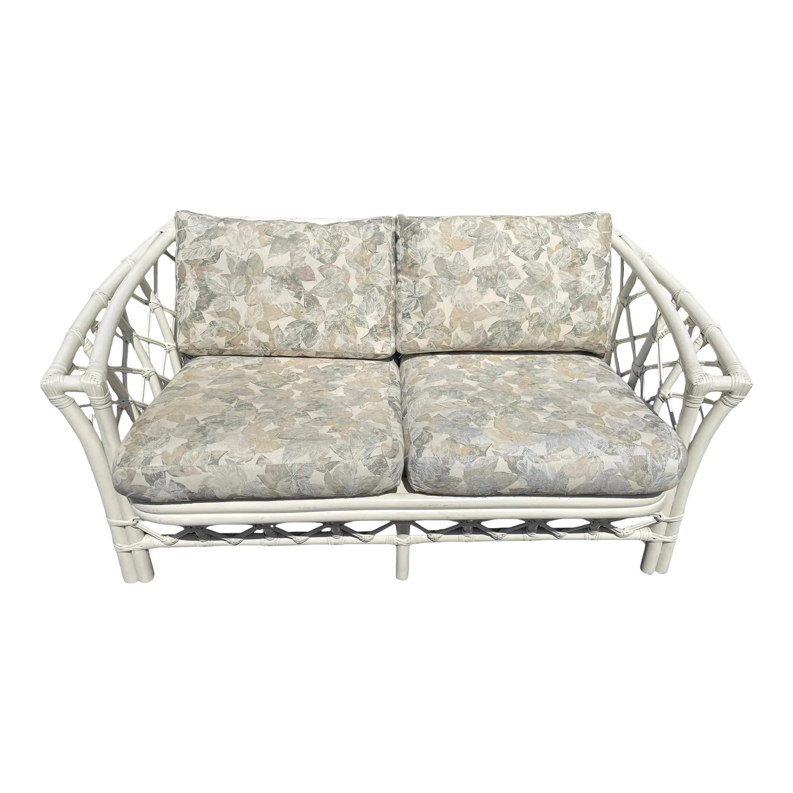 Vintage Rattan Couch Ficks Reed Patio Furniture Rattan White Vintage Ficks Reed Sofa Palm Beach Furn: Rare Ficks Reed loveseat in immaculate condition. Part of a set including another 3 seater couch, 2 stools and large end table/coffee table. Condition: Alterations: Original Condition Unaltered