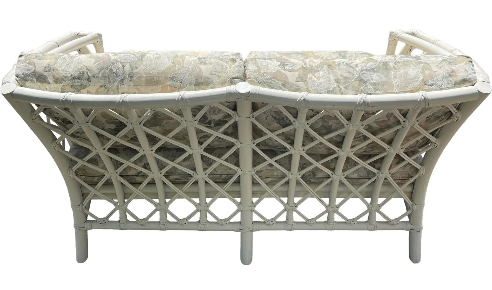 Vintage Rattan Couch Ficks Reed Patio Furniture Rattan White Vintage Ficks Reed Sofa Palm Beach Furn - 3