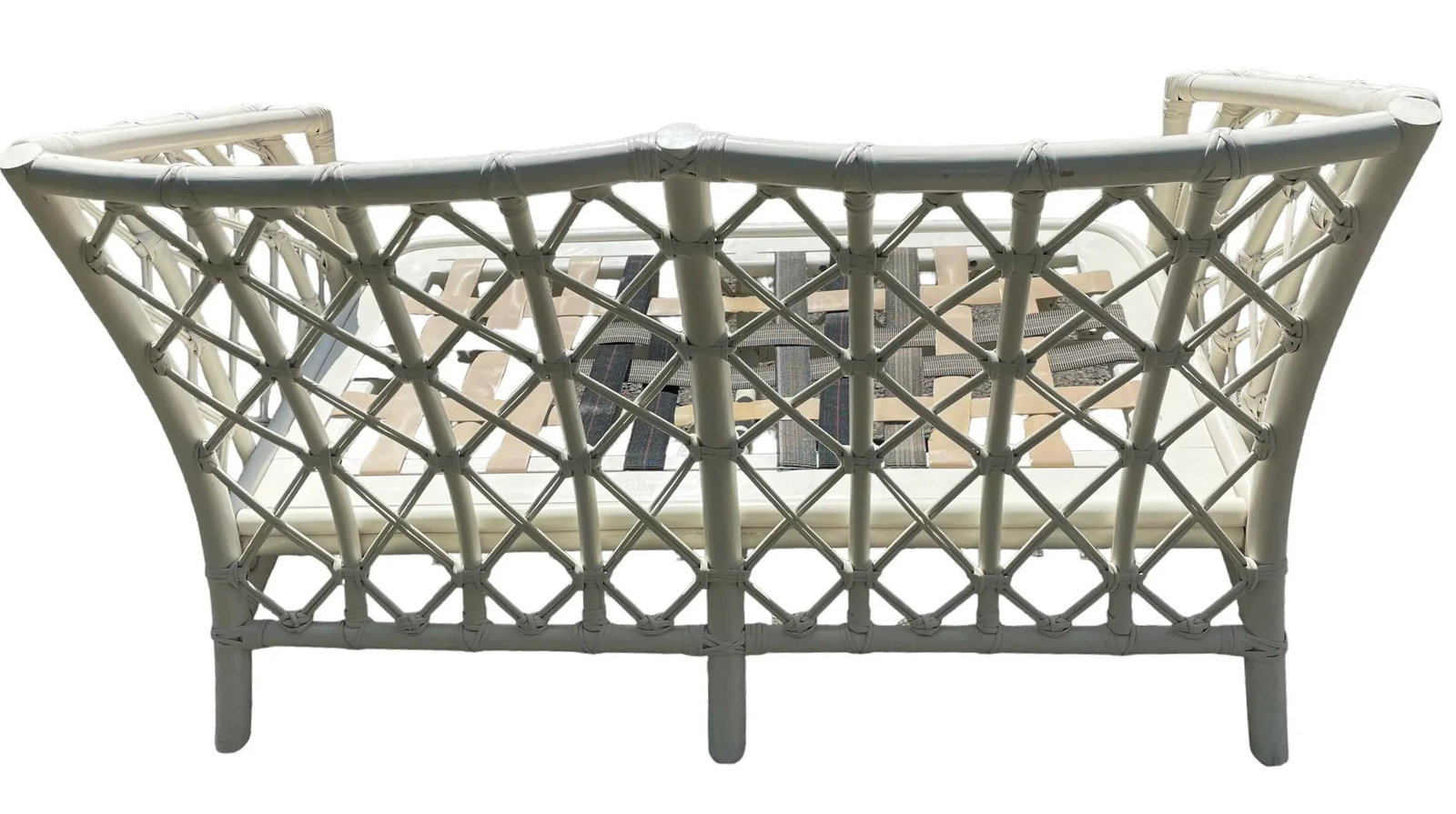 Vintage Rattan Couch Ficks Reed Patio Furniture Rattan White Vintage Ficks Reed Sofa Palm Beach Furn - 4