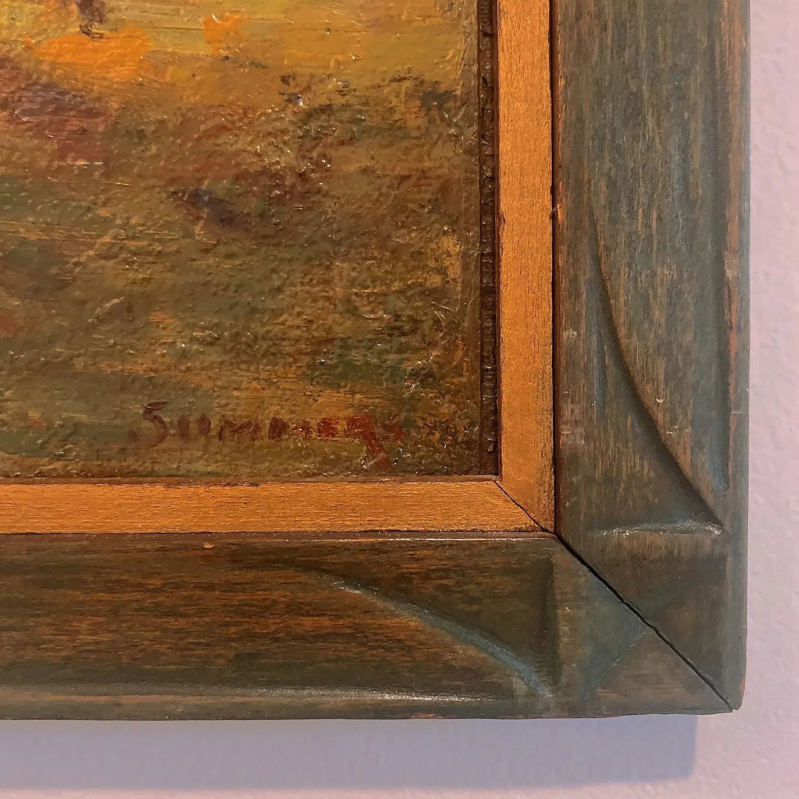Early 20th Century American Impressionist Landscape Original Oil Painting Signed Summers, Framed - 3