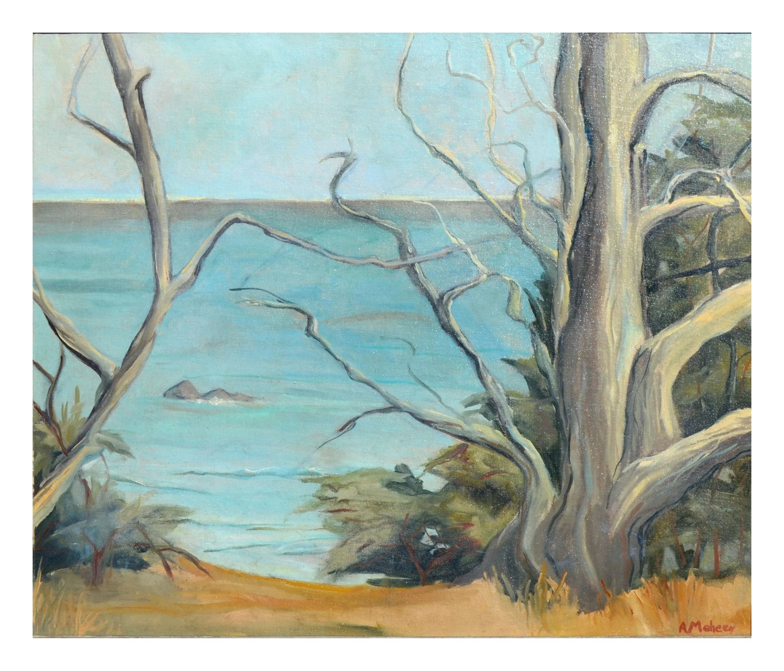 Vintage Monterey California Landscape -- Along the Shore by Alicia Meheen - 2