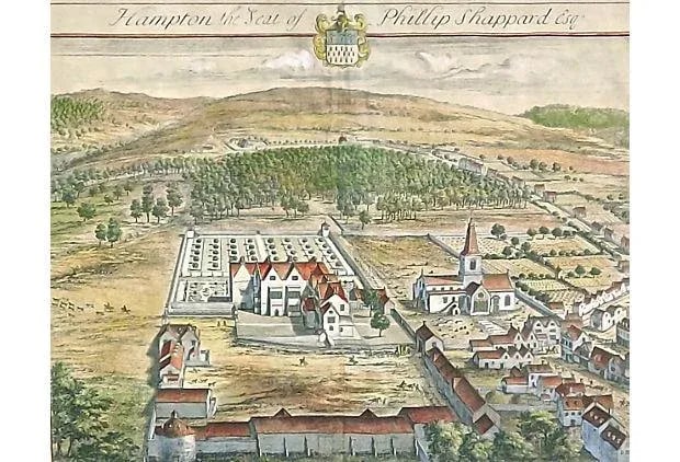 Antique Aerial Engraving of Hampton - 2
