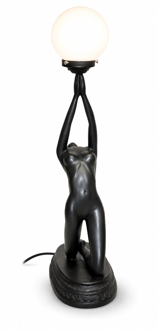 1970s Art Deco Style Nude Table Lamp - 3